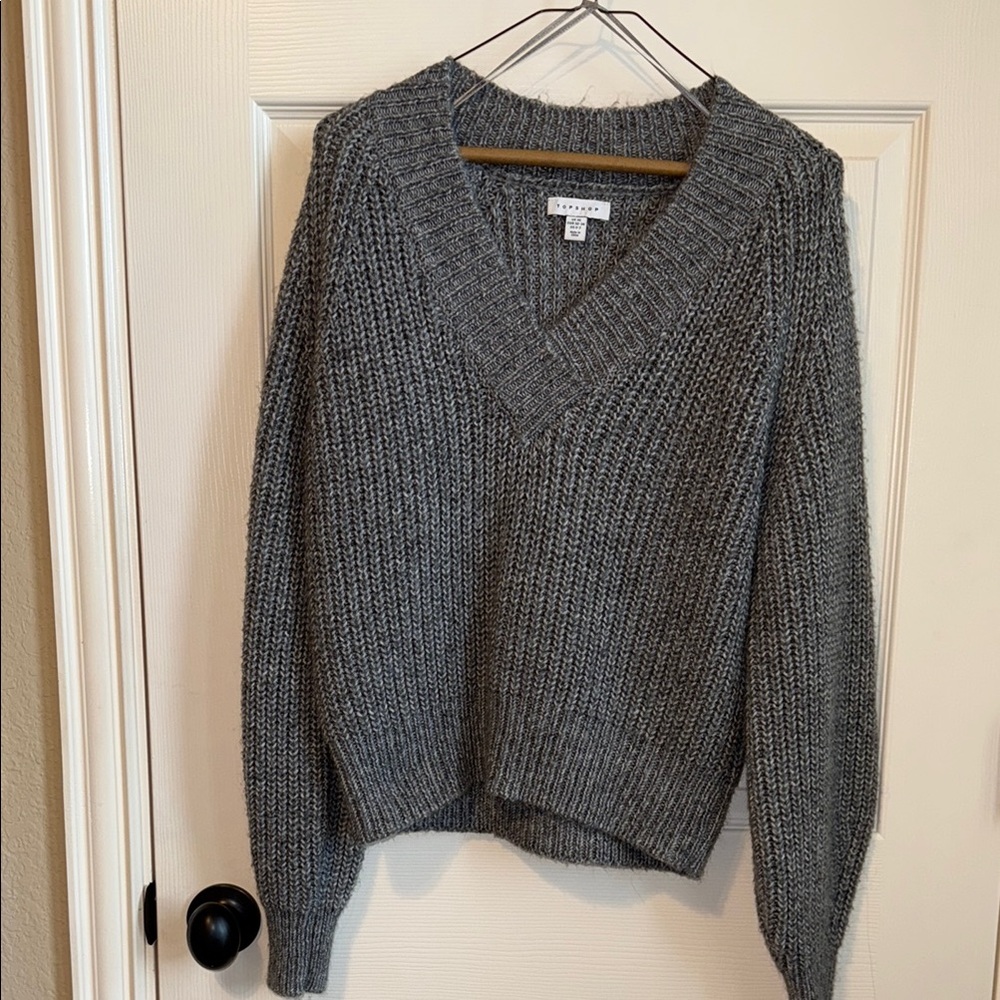 Gray V-Neck Sweater